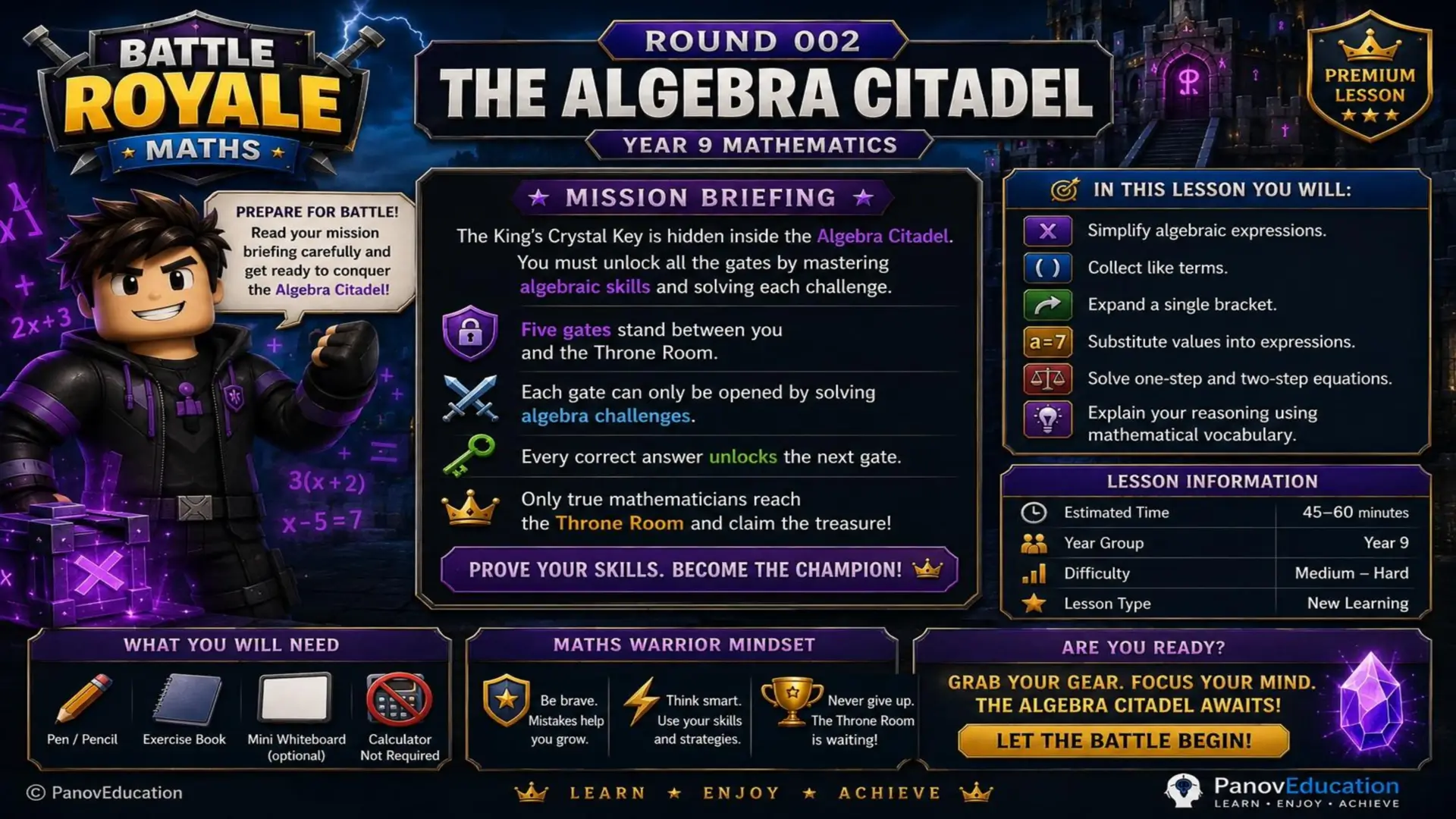 Battle Royale Maths - Round 002: Algebra Citadel 2