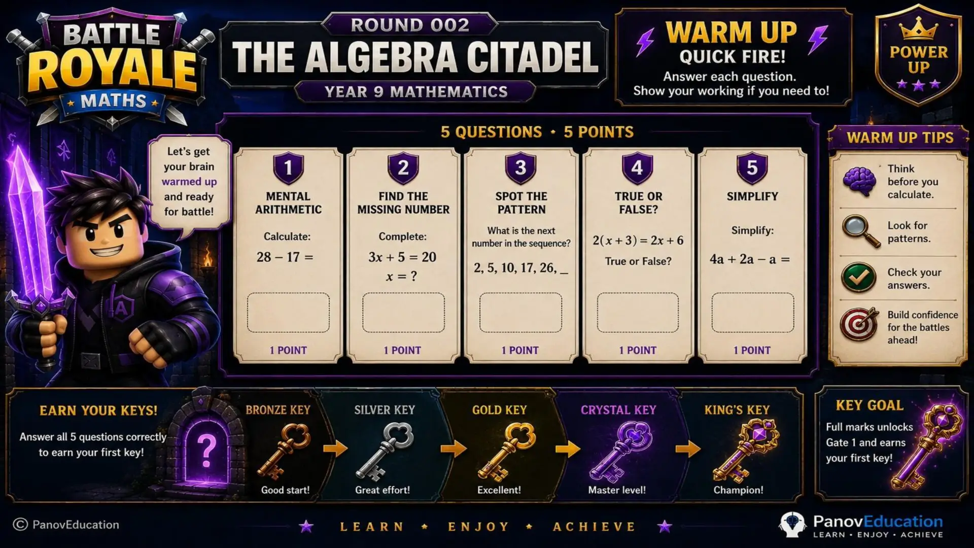 Battle Royale Maths - Round 002: Algebra Citadel 4