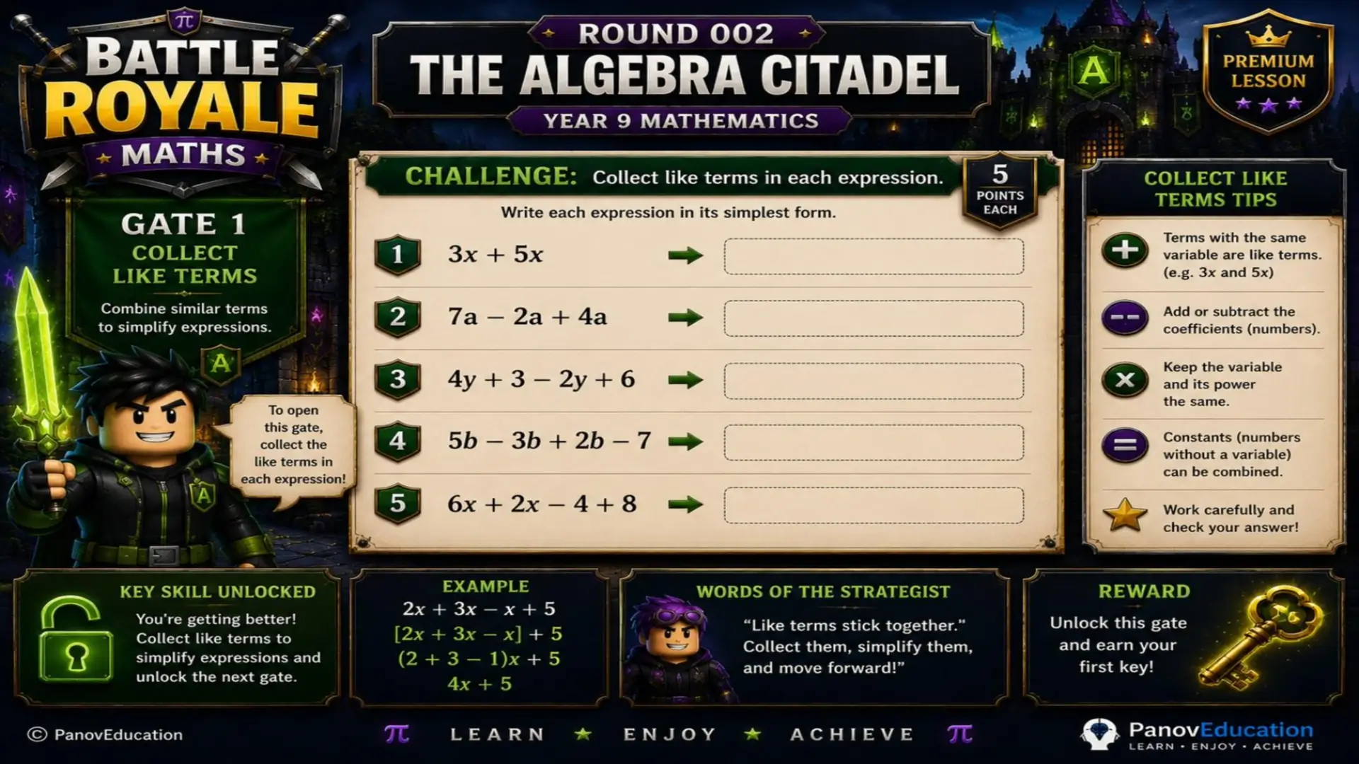 Battle Royale Maths - Round 002: Algebra Citadel 5