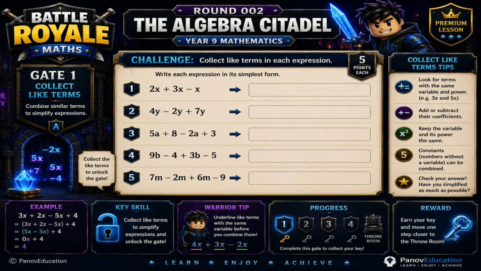 Battle Royale Maths - Round 002: Algebra Citadel 6