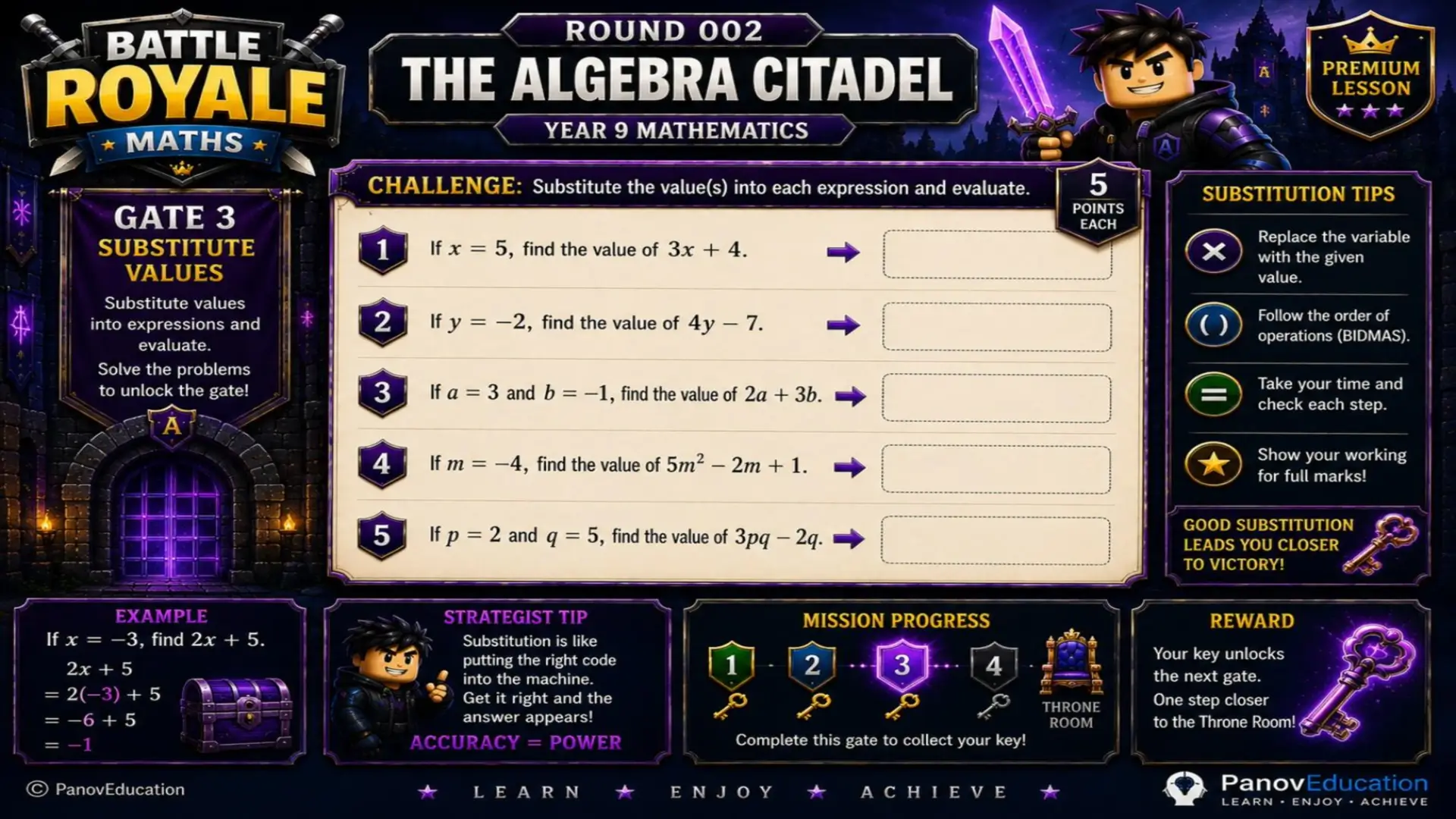 Battle Royale Maths - Round 002: Algebra Citadel 8