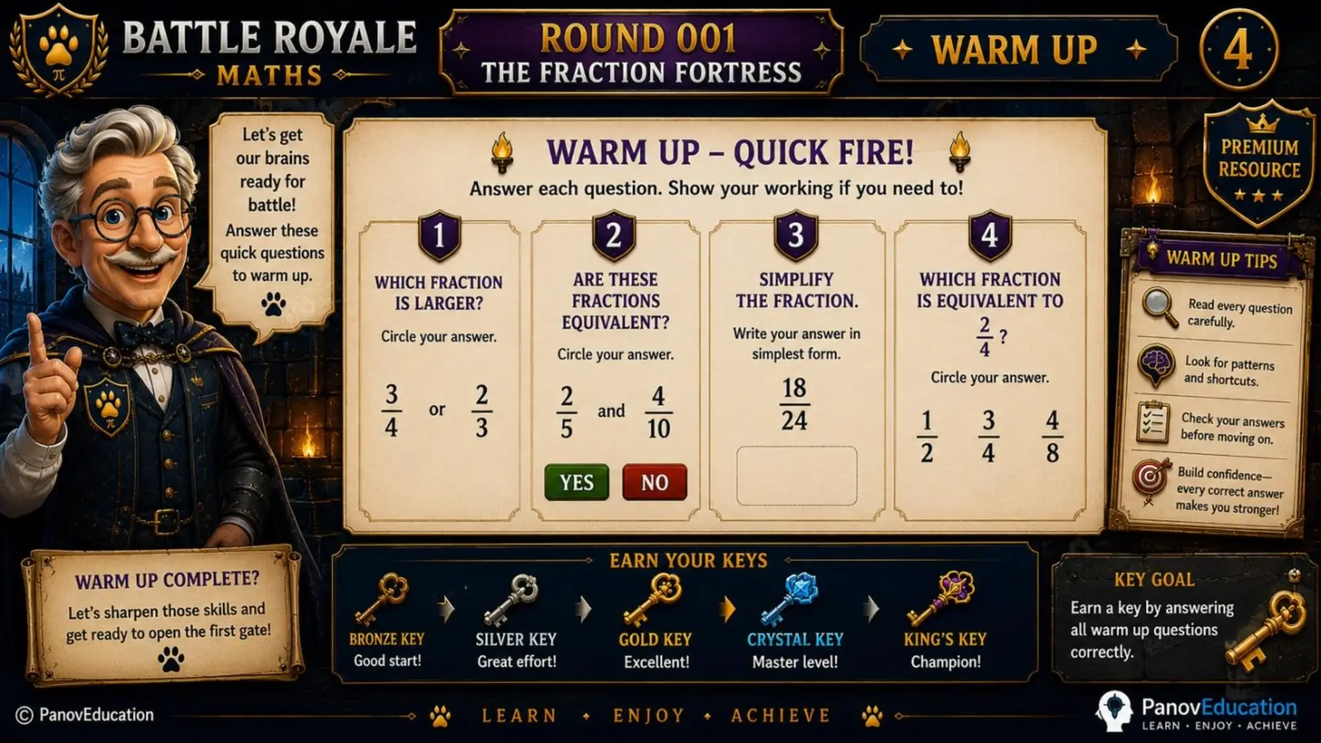 Battle Royale Maths - Round 001: The Fraction Fortress