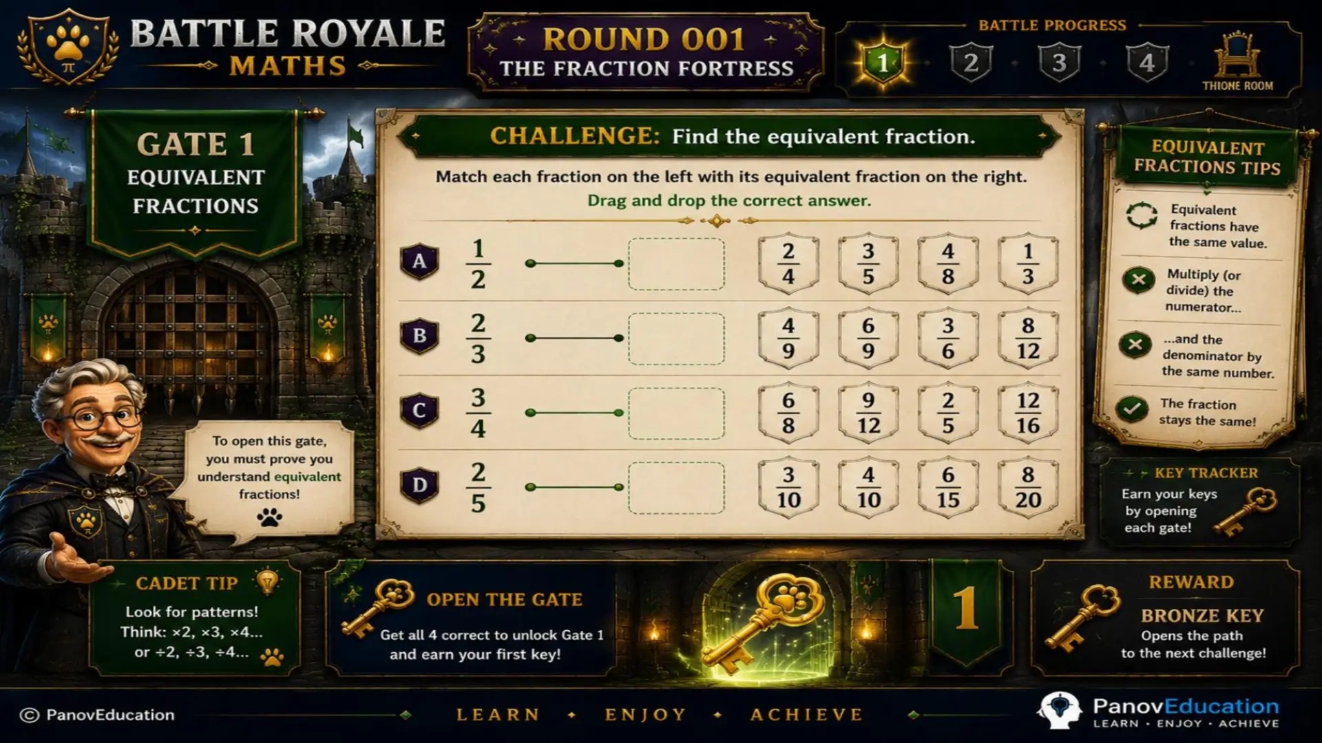 Battle Royale Maths - Round 001: The Fraction Fortress