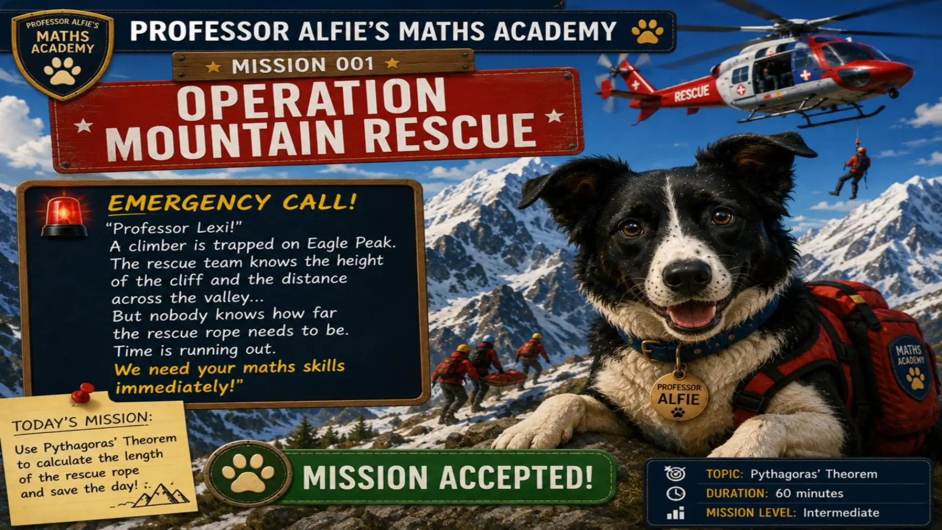 Professor Alfies Maths Academy - Mission 001: Operation Mountain Rescue 1