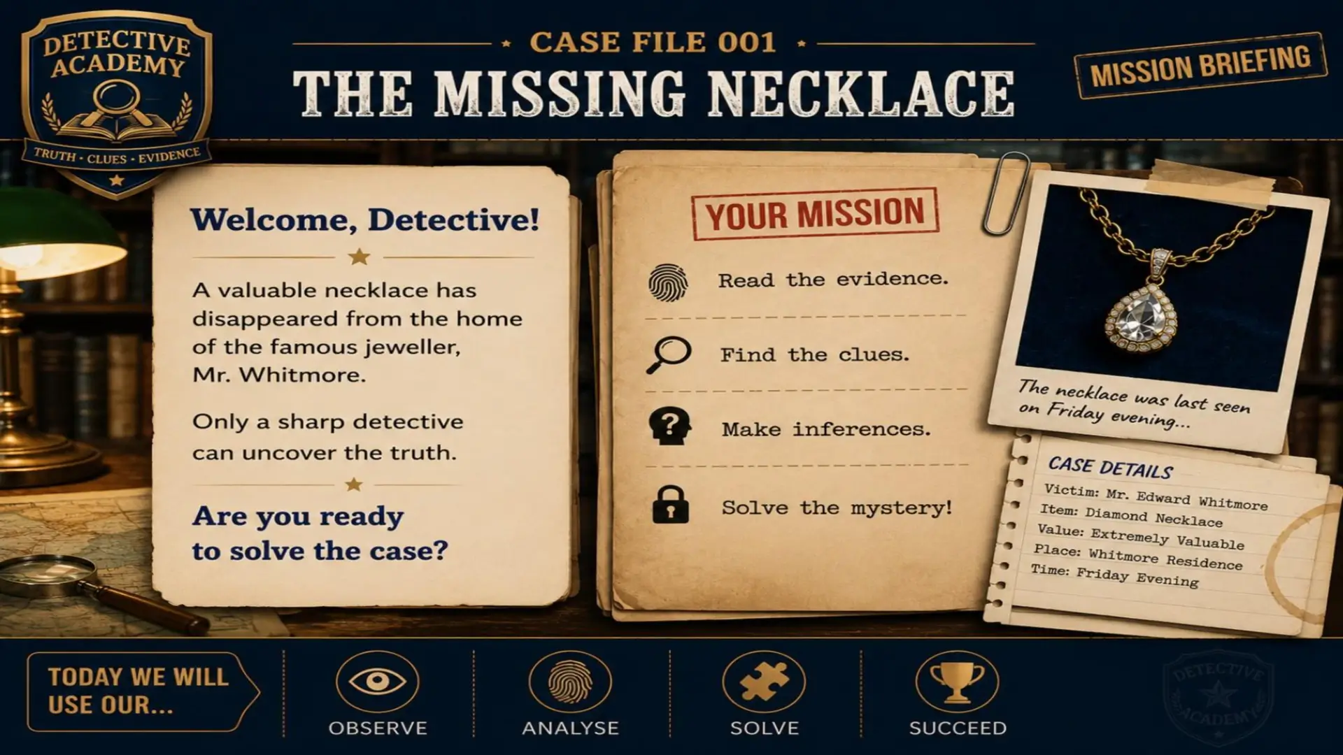 Detective Academy - Case File 001: The Missing Necklace
