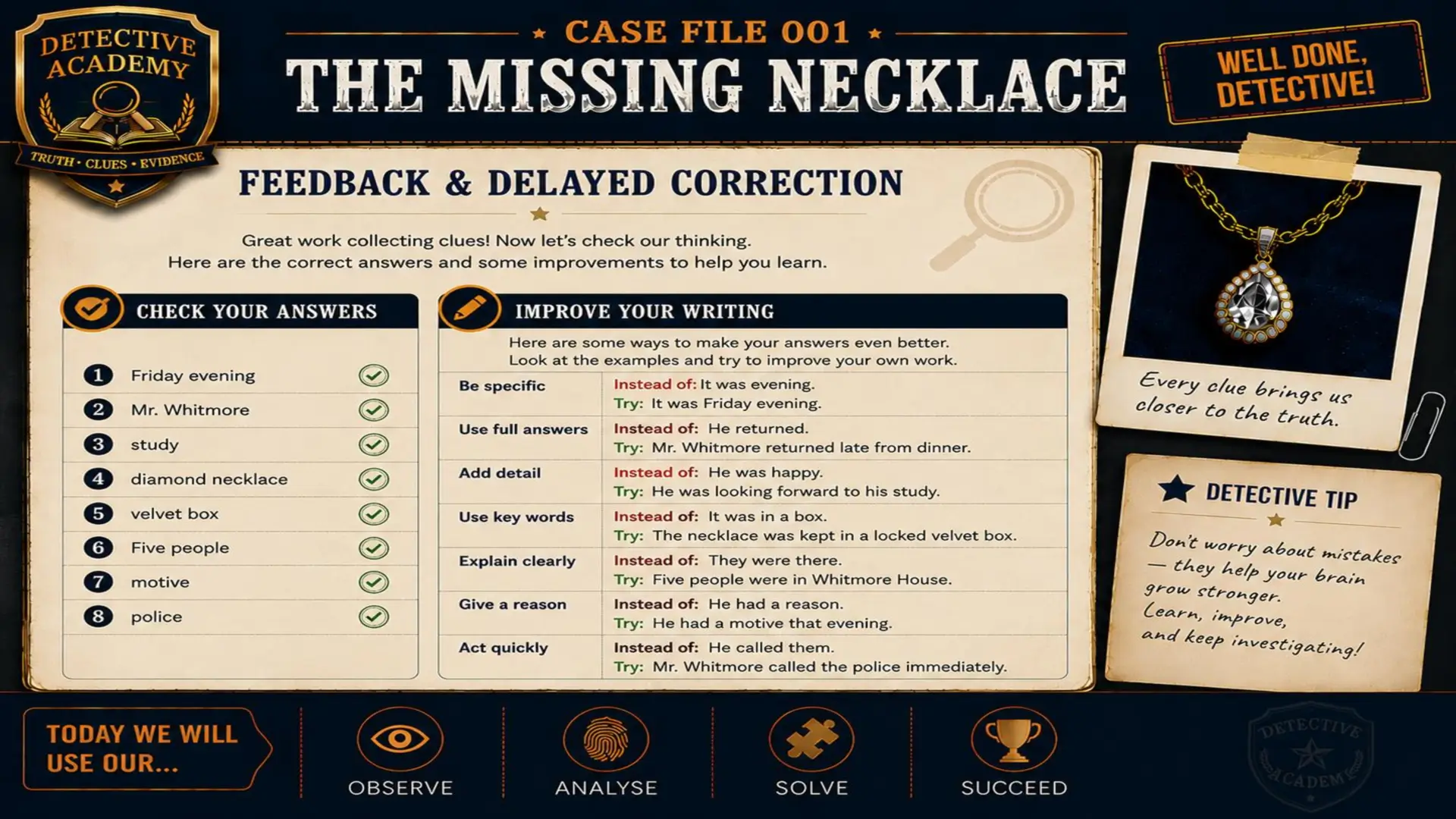 Detective Academy - Case File 001: The Missing Necklace