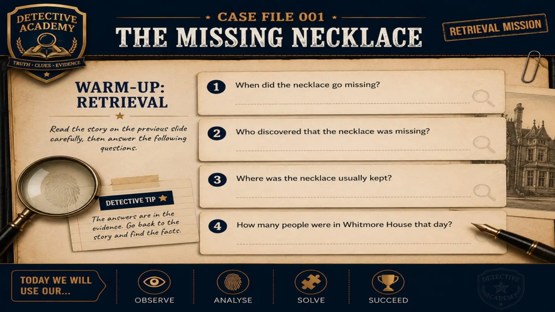 Detective Academy - Case File 001: The Missing Necklace